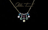 Ivy Multi Stone American Diamond Delicate Necklace and Earrings Set