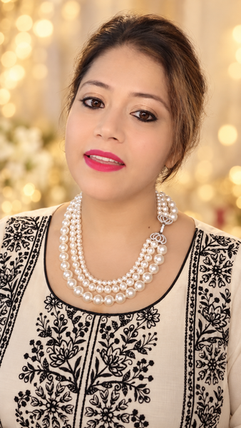 Three-Look Graduated Triple-Strand Pearl Necklace