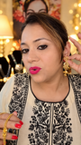 Ornate gold-tone statement earring detail from the Golden Heritage necklace and earrings set