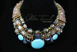 Enchantess Turquoise and Crystal Weave Necklace
