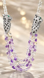 Citrine & Amethyst Double-Jaguar Statement Necklace