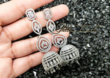 Mohini Silver AD Long Jhumki Earrings