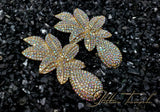 Palm Gold Multi-Rhinestone Earrings
