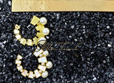 Rajni MoP Gold Pearl Statement Earrings