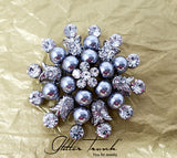 Ziva Pearl Crystal Brooch