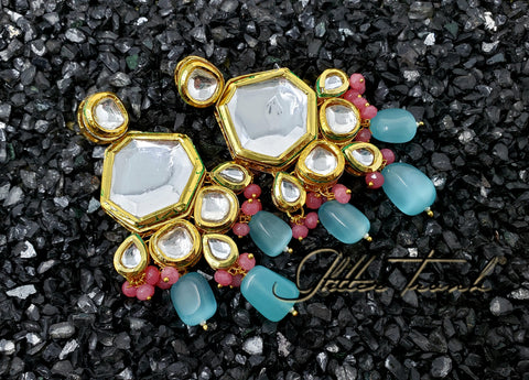 Mahi Statement Long Kundan Earrings