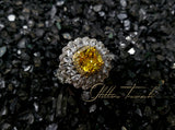 Preorder Canary American Diamond Adjustable Ring