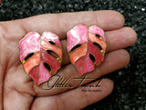 Emma Lotus Leaf Enamel Earrings