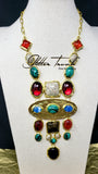 Sofia Gold and Stone Statement Necklace