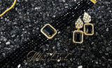Mila Black Stone Chokers with American Diamond