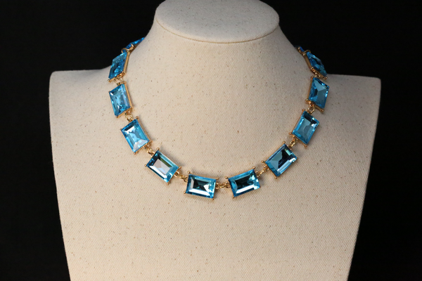 Belinda Amethyst/Aquamarine/Citrine Crystal Statement Necklace