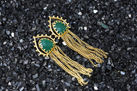 Gaya SemiPrecious Stone Tassel Earrings