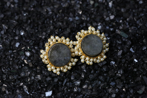 Naiza SemiPrecious Stone Stud Earrings