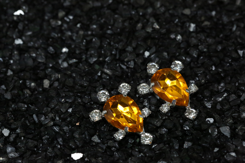 Gabbie Yellow Crystal Mini-Statement Earrings