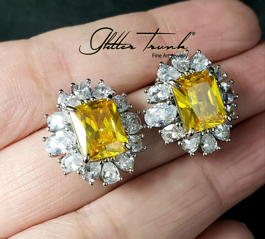 Preorder Aaliyah American Diamond Citrine Stud Earrings – GlitterTrunk