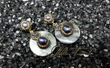 Aria MoP and Freshwater Pearl Marcasite Earrings