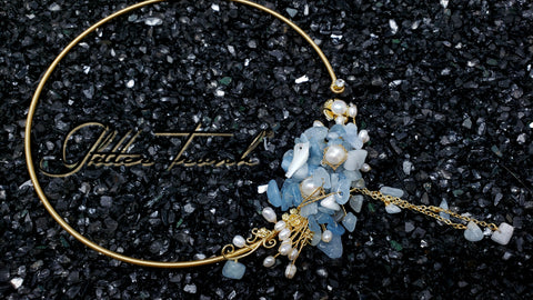 Preorder Aurora Modern Hasli Choker Necklace with Aquamarine Stone