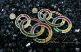 Preorder Eliana Multi-Color American Diamond Statement Earrings