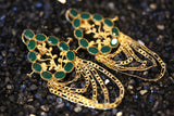 Matt Gold Emerald Tone Tassel Earrings GTLE177