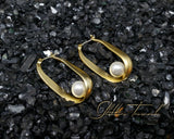 Mila Matt Gold and Pearl Earrings