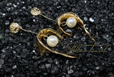 Scarlette Pearl and Gold Statement Earrings